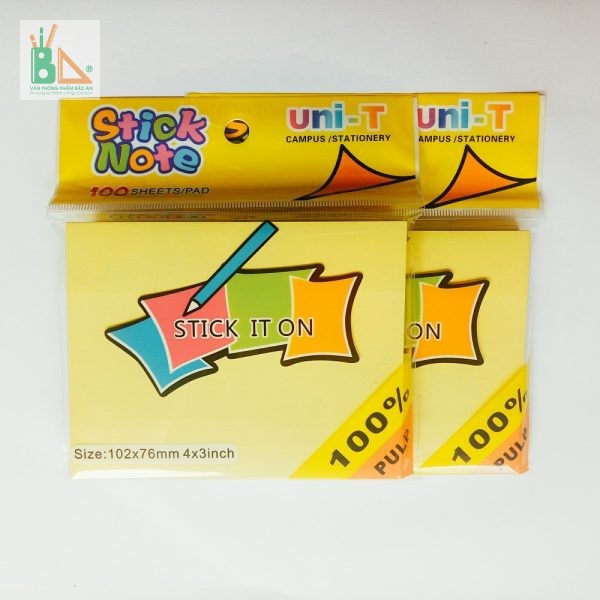 Giấy note vàng 3x4 uni - T